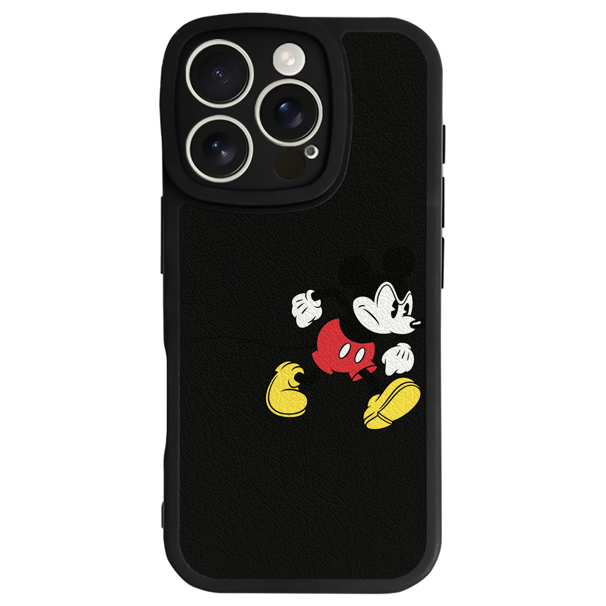 （画像用） ミッキーマウス Mickey Mouse 【iPhone 16シリーズ対応】シリコンスマホケース（レザー調） 材質：シリコン
